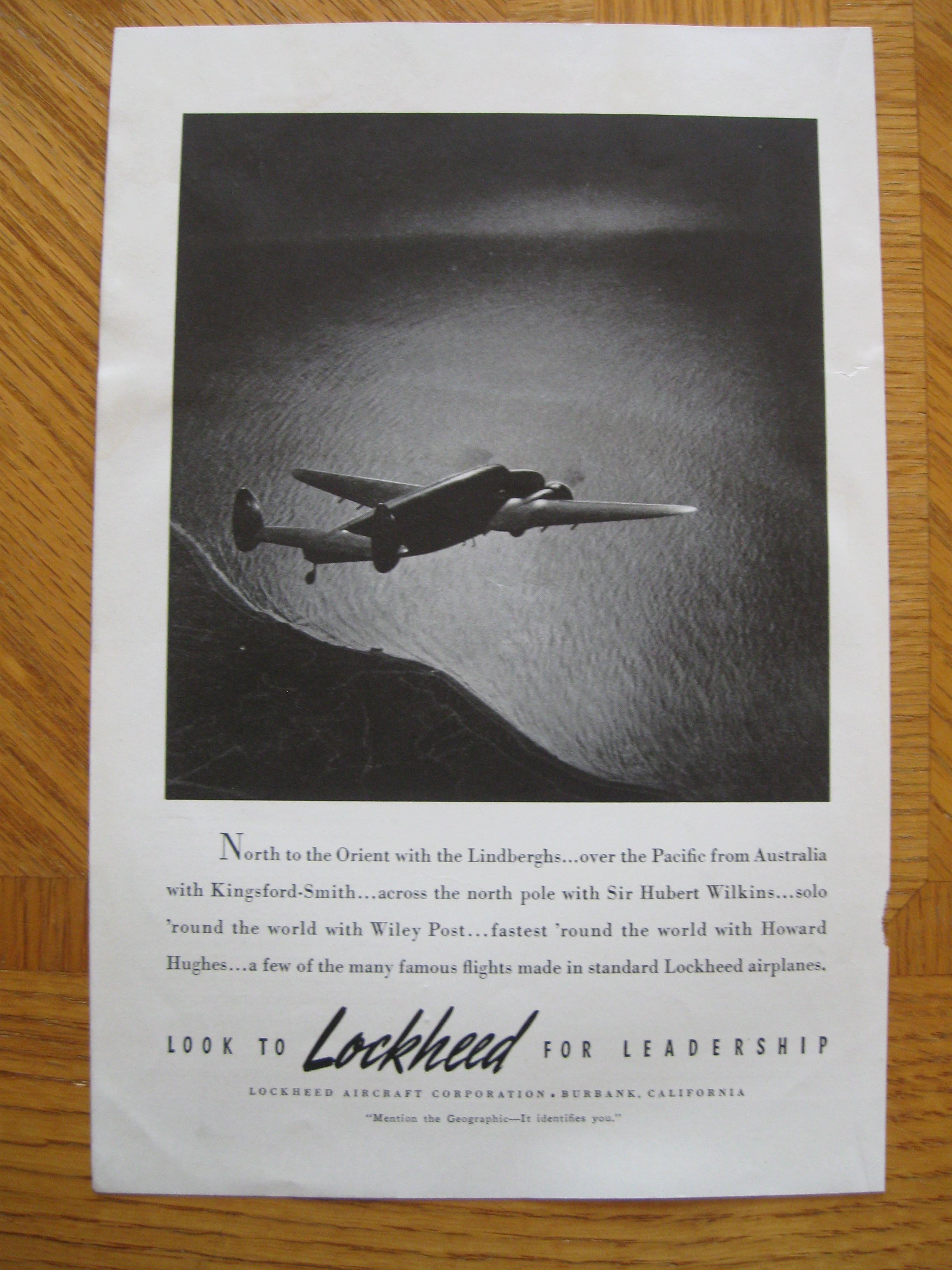 Look to Lockheed for leadership ad from national G